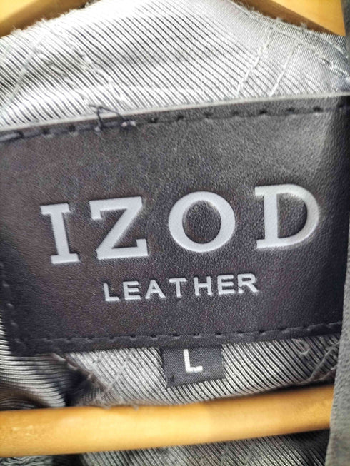 アイゾッド IZOD 裏地キルト 肩パッド ジップアップ レザー ジャケット メンズ import:L